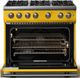 Viking® 5 Series 36" Daffodil Pro Style Gas (LP) Range with Brushed Brass Trim-1