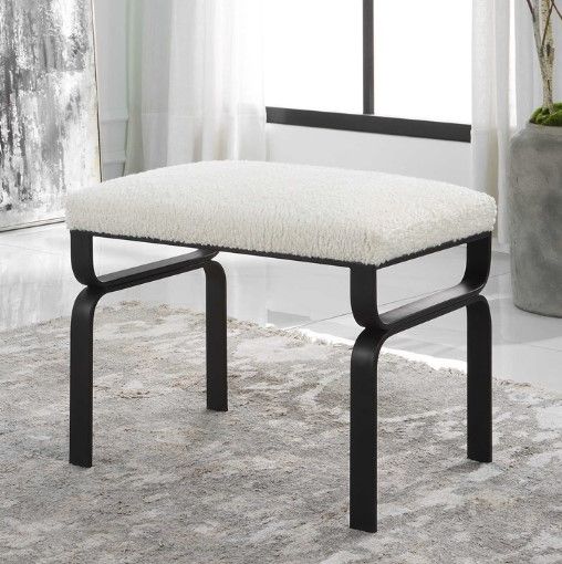 Uttermost® Diverge Black/White Small Bench-2