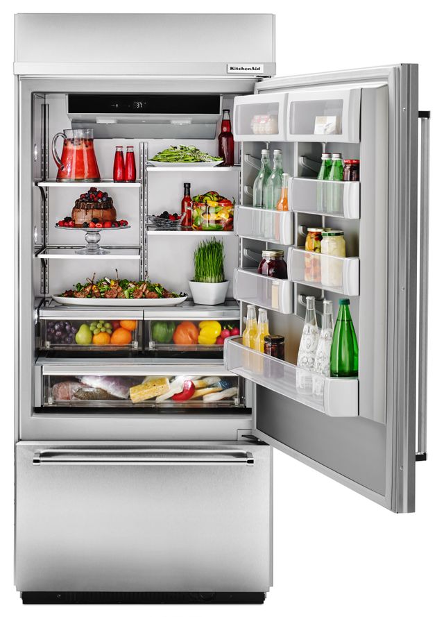 KitchenAid® 37 in. 20.9 Cu. Ft. Stainless Steel Built In Bottom Freezer Refrigerator-2