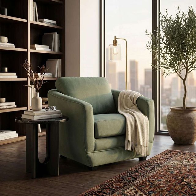 LH Home Feather Baltimo Fern Green Club Chair-1