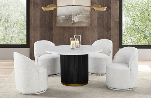 Furniture of America® Varde 5-Piece Black/White Dining Table Set-3
