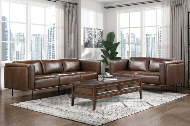 Homelegance® Soren Brown Loveseat-1