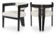 Meridian Furniture Carlyle Cream/Black Dining Arm Chair-4