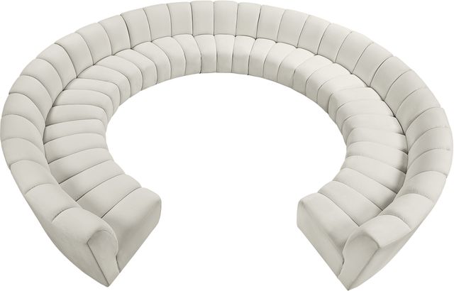 Meridian Furniture Infinity 11-Piece Cream Velvet Modular Sectional-2