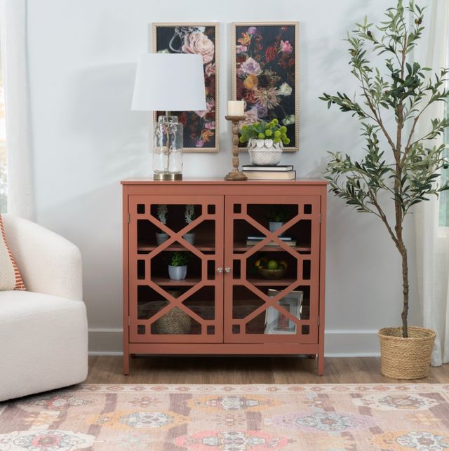 Linon Fetti Terracotta Large Cabinet-1