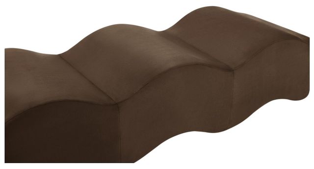 Meridian Furniture Wave Brown Velvet Upholstered Bench-2