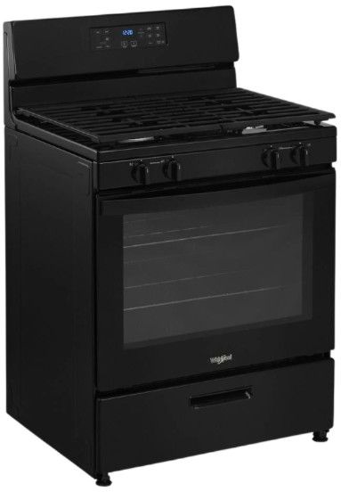 Whirlpool® 30" Black Freestanding Gas Range with Broiler Drawer-2