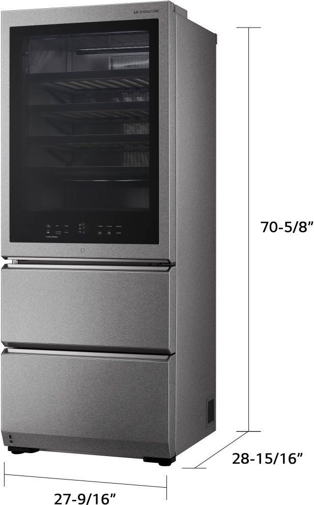 LG SIGNATURE 28" Textured Steel™ Wine Cooler-2