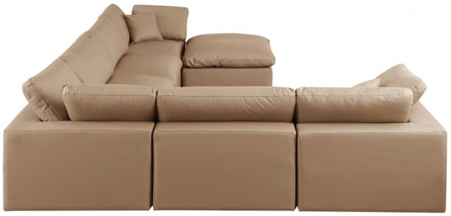 Meridian Furniture Comfy 7-Piece Tan U-Shape Vegan Leather Sectional -2