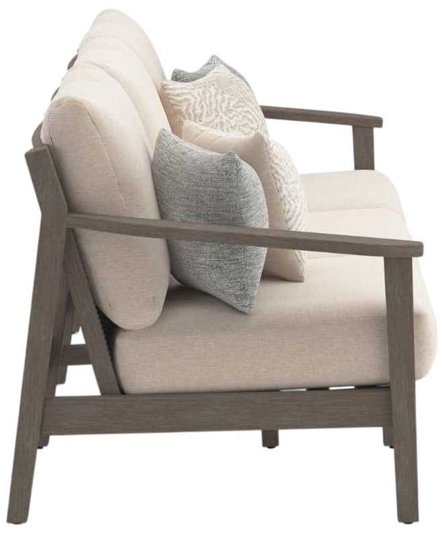Signature Design by Ashley® Adams Lane Beige/Dark Brown Eucalyptus Outdoor Sofa with Cushion-2