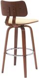 Armen Living Pico Cream/Walnut Swivel Bar Stool-4