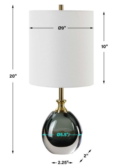 Uttermost® Enigma Teal Blue Glass Buffet Lamp-2
