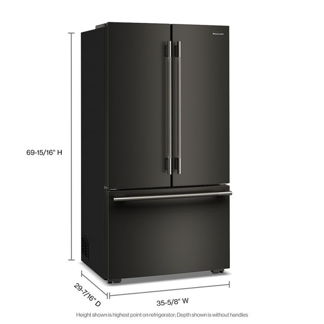 KitchenAid® 36" 24.3Cu. Ft. Black Ore Counter Depth French Door Refrigerator with Interior Dispense-2