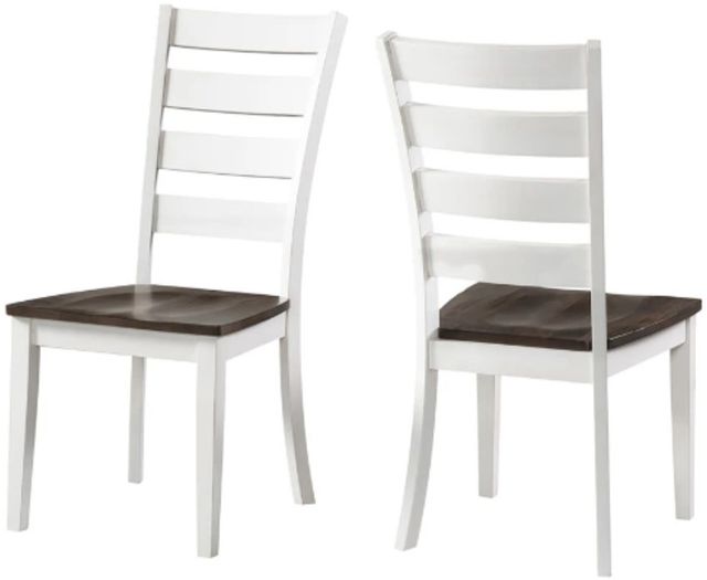 Intercon Kona Gray/White Ladder Back Dining Side Chair-2