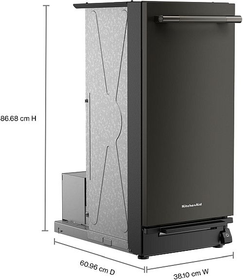 KitchenAid® 15" Black Ore Trash Compactor with Built-In Odor Management System-4