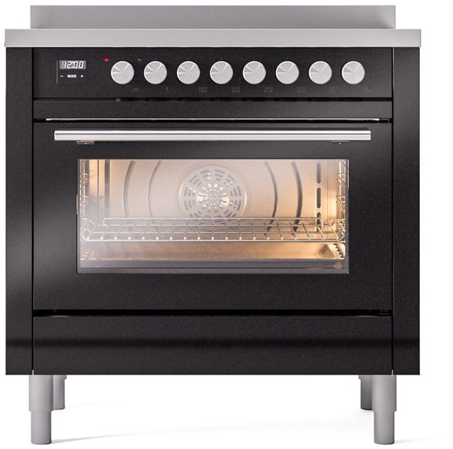 Ilve® Professional Plus II 36" Glossy Black Pro Style Induction Range-2