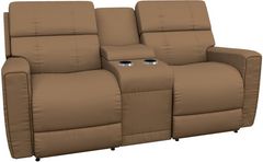 La-Z-Boy® Apollo Camel Manual Reclining Loveseat with Console