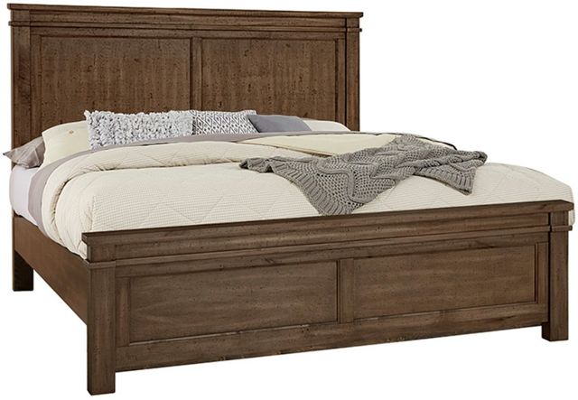 Artisan & Post by Vaughan-Bassett Cool Rustic Mink King Panel Mansion Bed-0