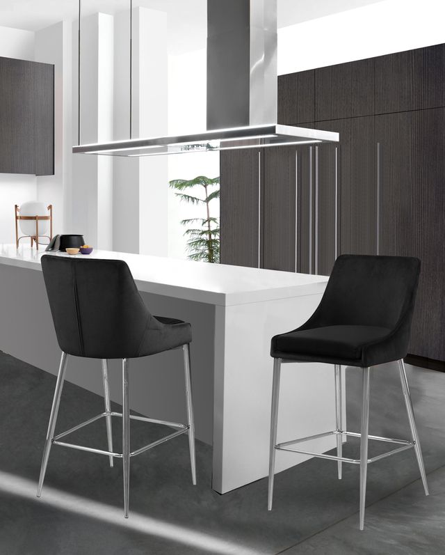 Meridian Furniture Karina Black Velvet Counter Stool-3