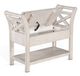 Sunny Designs™ Marble White Accent Bench with Storage and Wood Seat-1