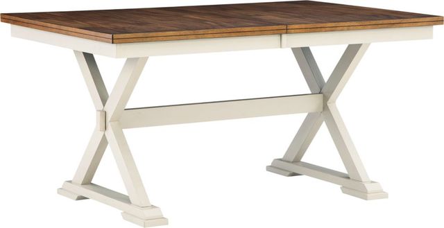 Signature Design by Ashley® Jendanton Brown Top Dining Table with Antique White Base-0
