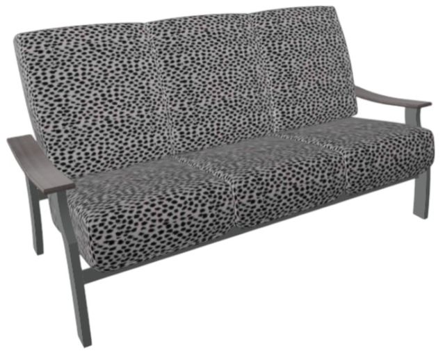 Telescope Casual St. Catherine Agra Classic/Graphite Aluminum/Fabric Outdoor MGP Cushion Three-Seat Sofa with Boardwalk Rustic Arms-0