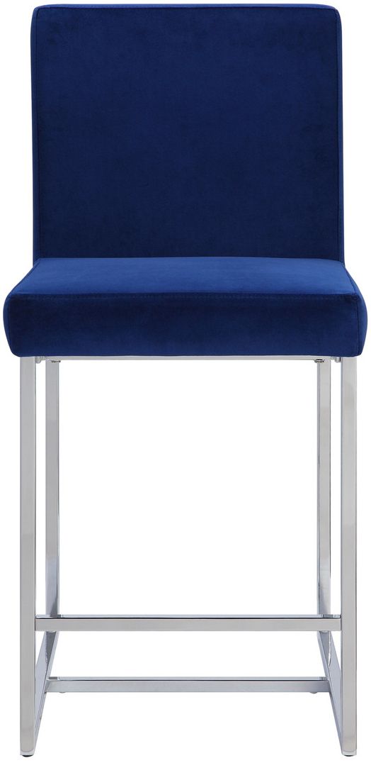 Mazin Furniture Amorra Chrome/Navy Counter-Height Chair-1