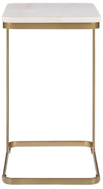 Uttermost® Tylan Brass/White Marble Accent Table-3