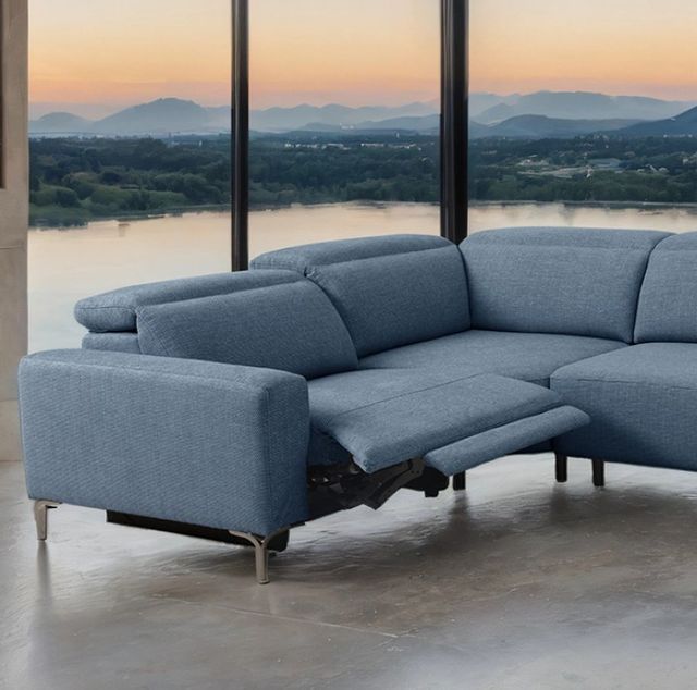 Furniture of America® Melancton 4-Piece Blue Power Sectional-2