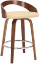 Armen Living Sonia Cream/Walnut Swivel Bar Stool-0