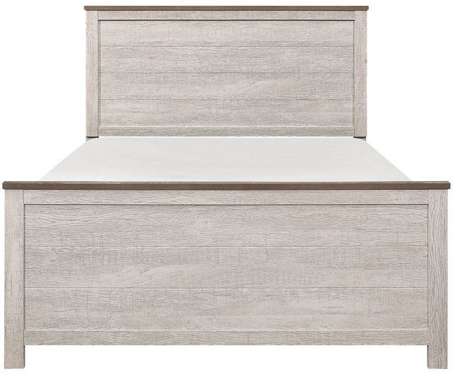 Mazin Furniture Nashville Antique White/Brown Full Panel Bed-1