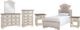 Signature Design by Ashley® Realyn 6-Piece Chipped White Twin Upholstered Panel Bed Set-0