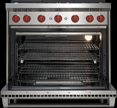 Wolf® 36" 6-Burner Stainless Steel Pro Style Liquid Propane Gas Range-1