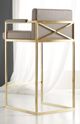 Modern History Somerset Bay Home 2-Piece Brass/Grey X Counter Stools-1