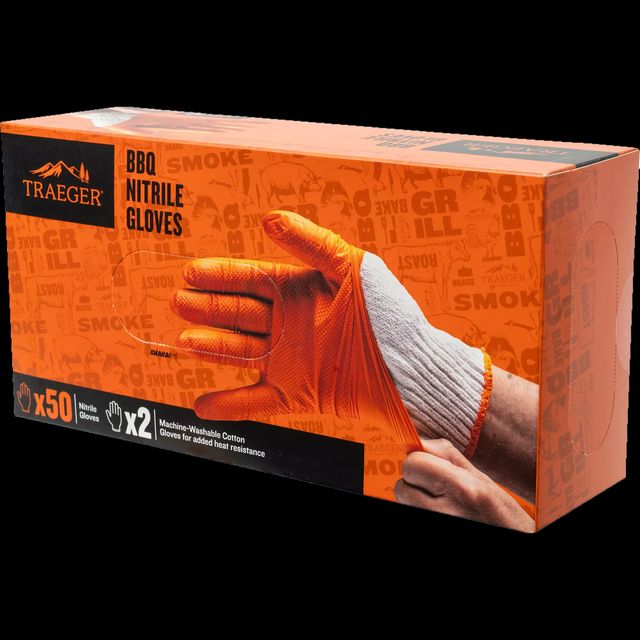 Traeger Orange BBQ Nitrile Prep & Serve Gloves-0