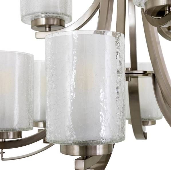 YHD Brushed Nickel 9-Light Chandelier-4