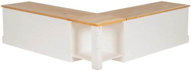 Linon Norah Apple Green/Natural White Nook Bench with Cushion Set-4