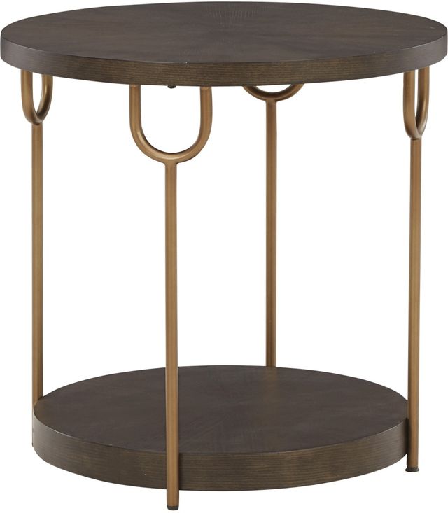 Signature Design by Ashley® Brazburn 2 Piece Dark Brown/Gold Living Room Table Set-1