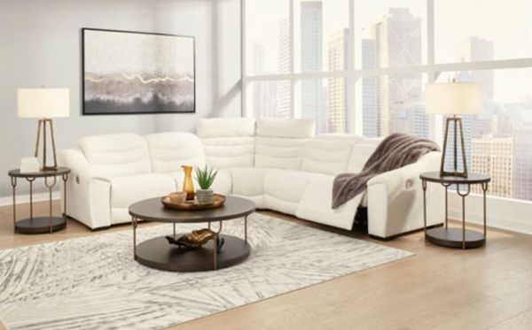 Signature Design by Ashley Next-Gen Gaucho 5-Piece Chalk Power Reclining Sectional