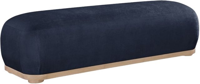 Meridian Furniture Calum Navy/Natural Chenille Fabric Bench-0