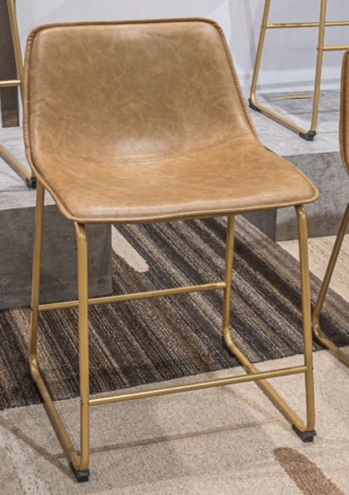 Signature Design by Ashley® Ciabori Gold/Toast Upholstered Bar Stool-2