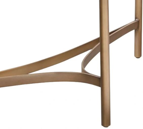 Modus Furniture Lyon White Semi-Circular Console Table with Brushed Bronze Base-3