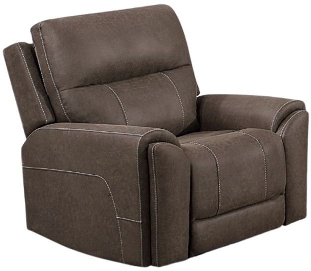 New Classic® Home Furnishings Gaia Sable Power Auto Glider Recliner with Power Headrest and Footrest-0