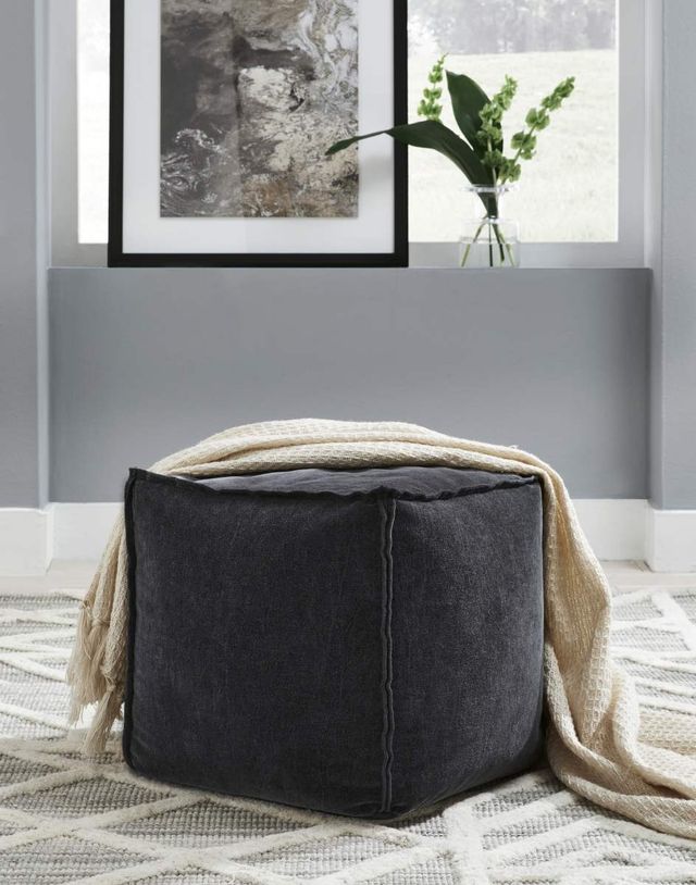 Signature Design by Ashley® Moriah Black Pouf-2