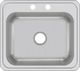 Elkay Celebrity® Brushed Satin 25" x 22" x 7" 2-Hole Single Bowl Drop-In Sink-1