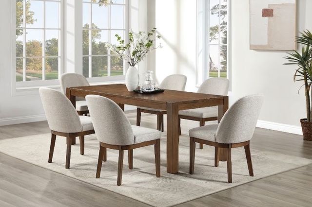 New Classic® Home Furnishings Phoenix 6-Piece Chestnut/Light Gray Dining Chair Set-1