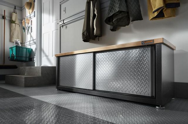 Gladiator® Silver Tread Ready-to-Assemble Storage Shoe Bench-3