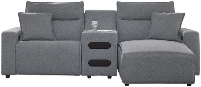 Signature Design by Ashley® Modmax II 3-Piece Pepper/Salt Right Arm Facing Power Reclining Sectional with Console Audio System-0