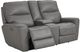 Bassett® Furniture Club Level Kenneth Gunmetal Power Reclining Loveseat with Console-2