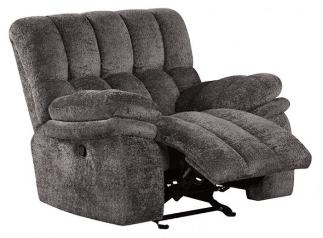 Furniture of America® Hieronymus Dark Gray Glider Recliner Chair-0